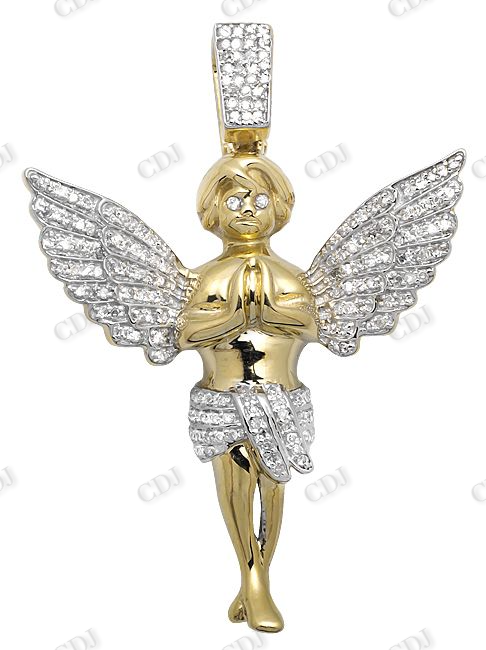 925 Sterling Silver Moissanite Praying Hands Angel Diamond Pendant Hip Hop Pendent CustomDiamJewel