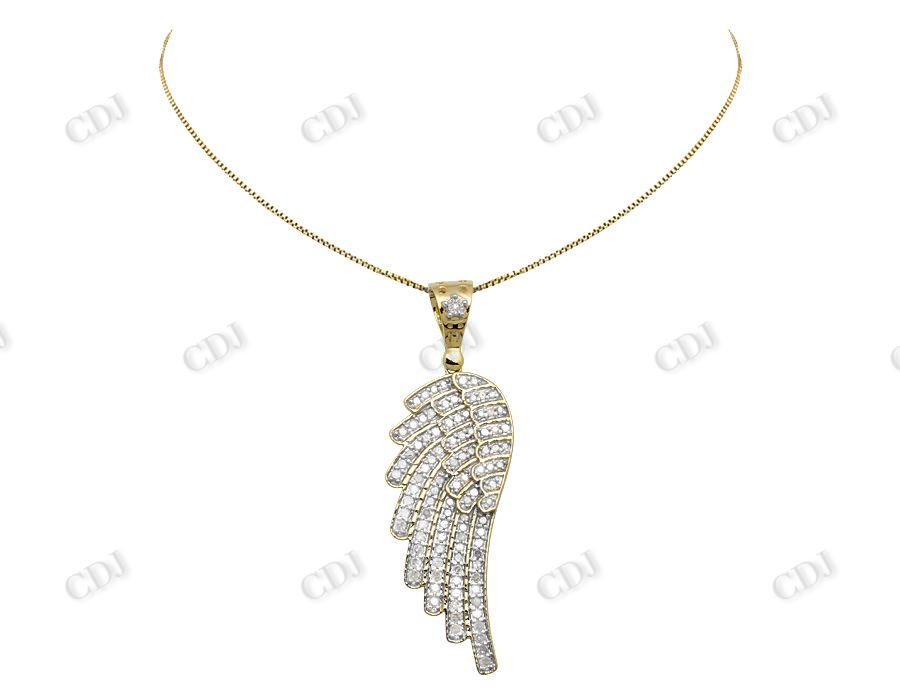 925 VVS Moissanite Single Angel Wing Diamond Pendant Charm Hip Hop Pendent CustomDiamJewel