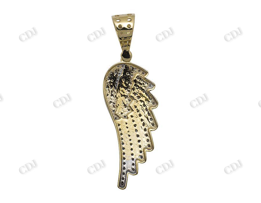 VVS Two Tone Moissanite Single Angel Wing Diamond Pendant Hip Hop Pendent CustomDiamJewel