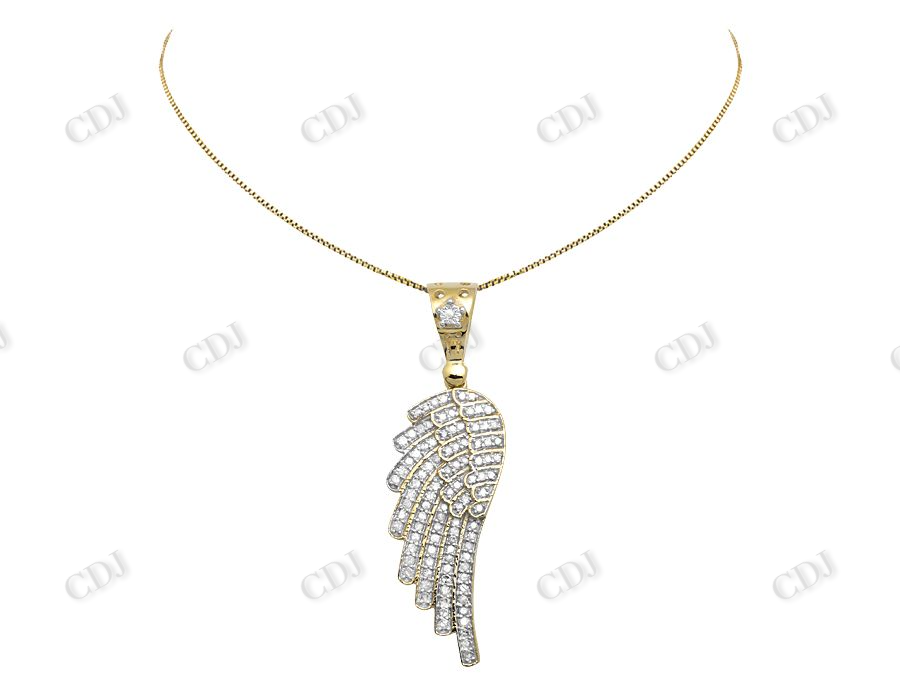 VVS Two Tone Moissanite Single Angel Wing Diamond Pendant Hip Hop Pendent CustomDiamJewel