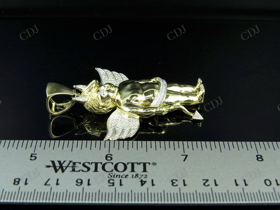 Sterling Silver Moissanite Devil Angel Diamond Pendant Charm Hip Hop Pendent CustomDiamJewel