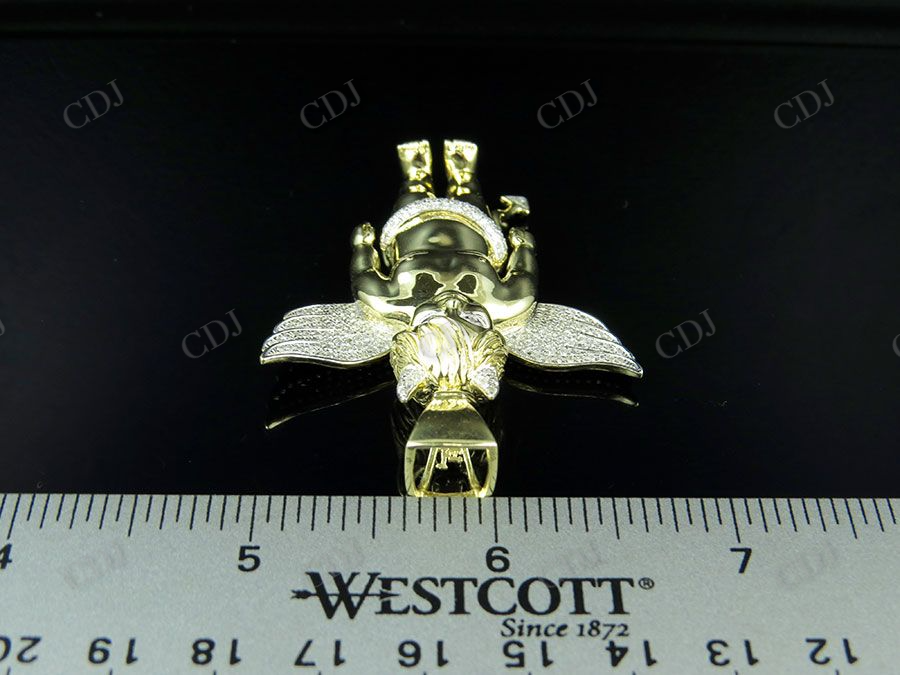 Sterling Silver Moissanite Devil Angel Diamond Pendant Charm Hip Hop Pendent CustomDiamJewel