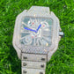 Full White Cartier Skeleton Moissanite Diamond Set Iced Out Hip Hop Rapper Watch hip hop jewelry customdiamjewel