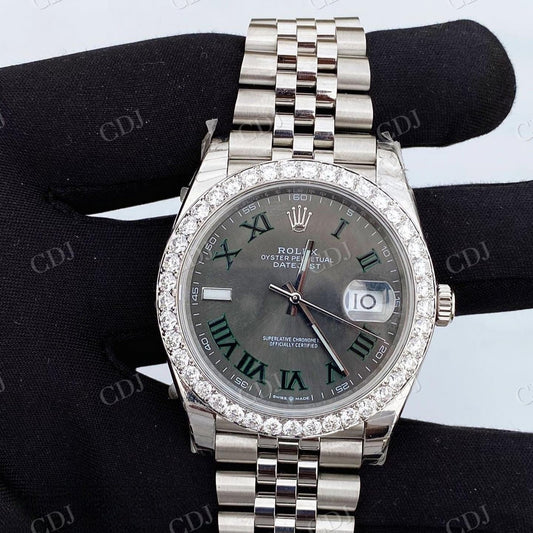 Full White Rolex Jubilee Ballet 1 Row On Bezel Moissanite Diamond Set Hip Hop Watch hip hop jewelry CustomDiamJewel