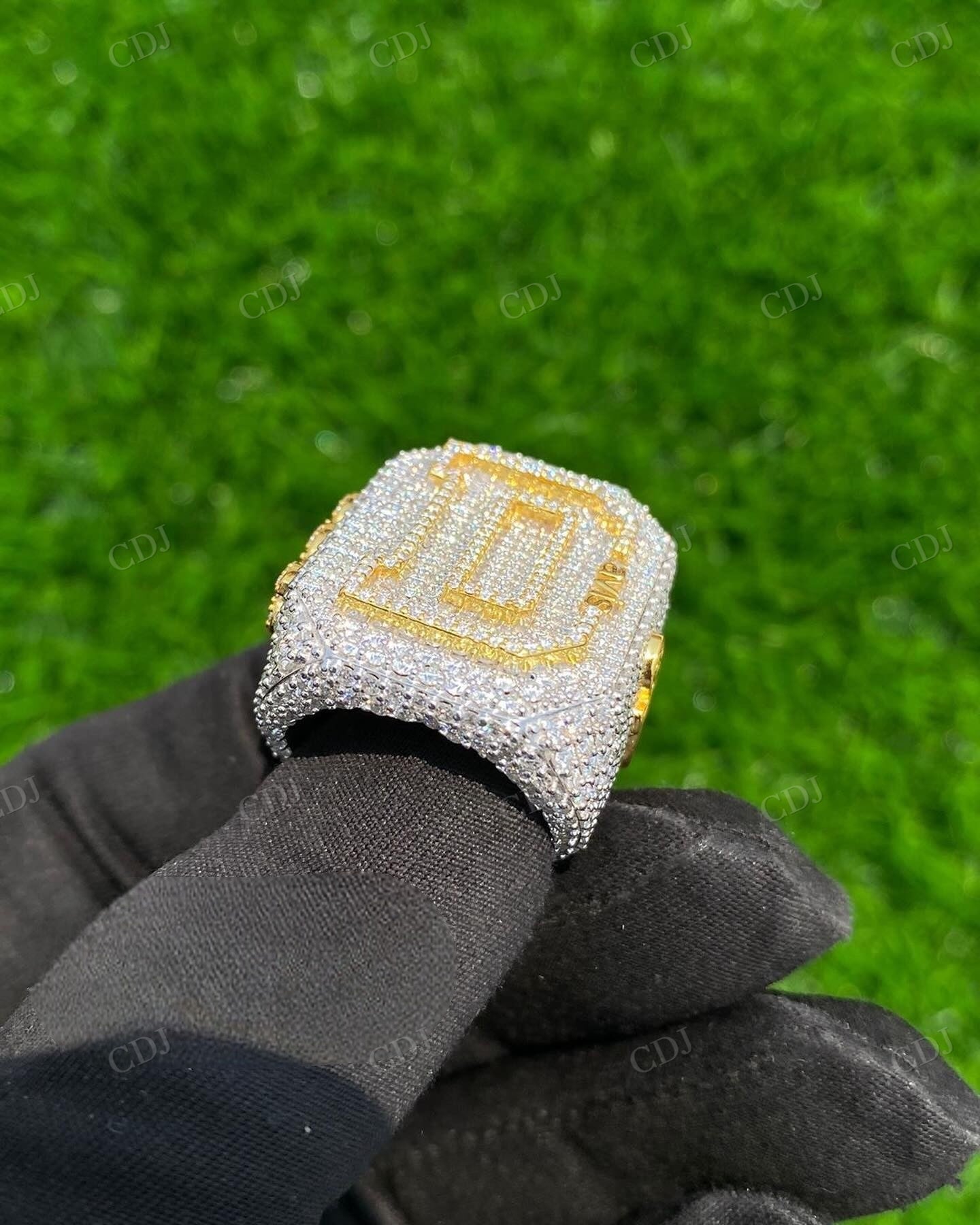 Trendy Design Two Tone D Letter Hip Hop Ring hip hop jewelry CustomDiamJewel   