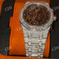 Iced Out Brown Dial Audemars Piguet Moissanite Skeleton Watch For Men customdiamjewel