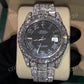 Black Moissanite Full Iced out Roman Dial Rolex Date just Watch For Male customdiamjewel
