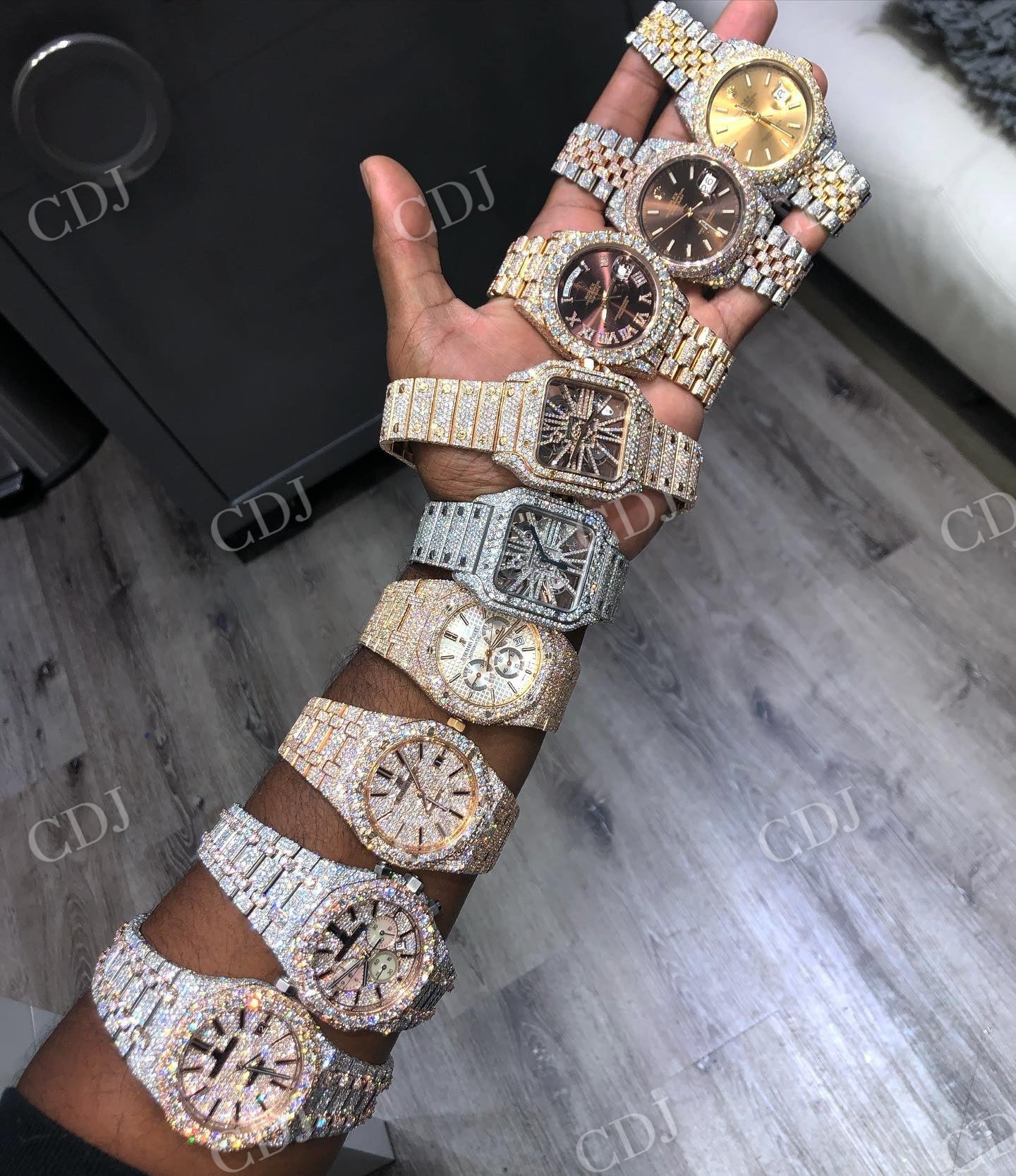 Classic 41mm Full Iced Out Date Just Hip Hop Diamond Watch For Men customdiamjewel