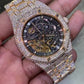 41mm Yellow White Full Iced Out AP Skeleton Lab Diamond Watch For Men's customdiamjewel