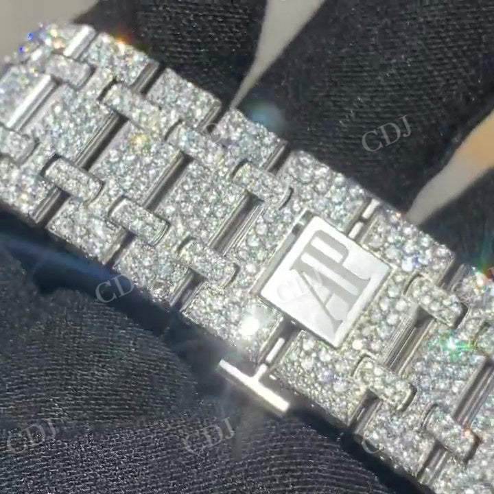 36mm Full White Hip Hop Black Dial Audemars Piguet Watch For Women customdiamjewel