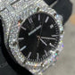 36mm Full White Hip Hop Black Dial Audemars Piguet Watch For Women customdiamjewel