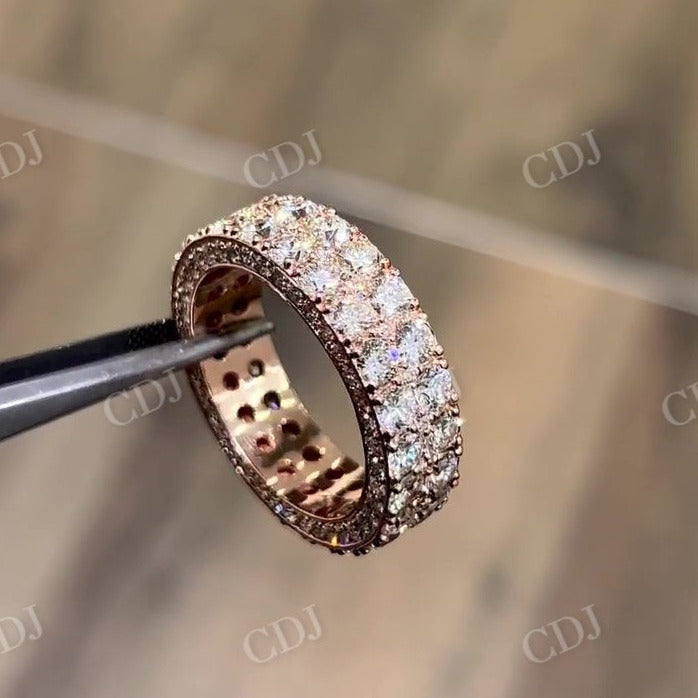 VVS1 Moissanite Sterling Silver Iced Out Customized Wedding Band  customdiamjewel   