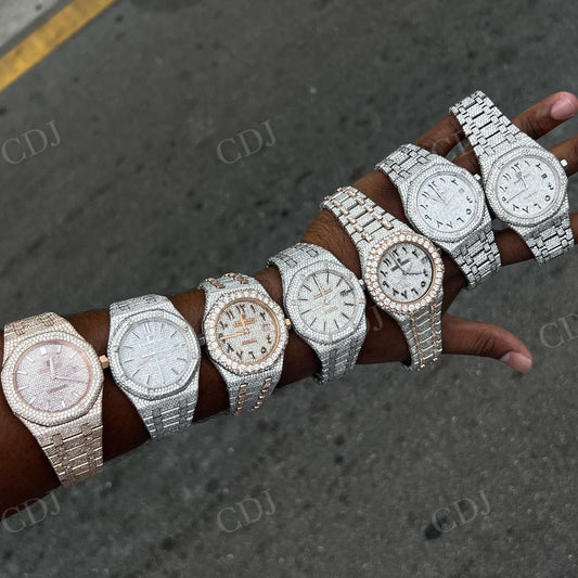 41MM Fully Iced Out VVS Certified Hip Hop Luxury AP Diamond Watches customdiamjewel