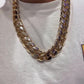 Hip Hop Stainless Steel Gold Finish Miami Cuban Link Chain  customdiamjewel   