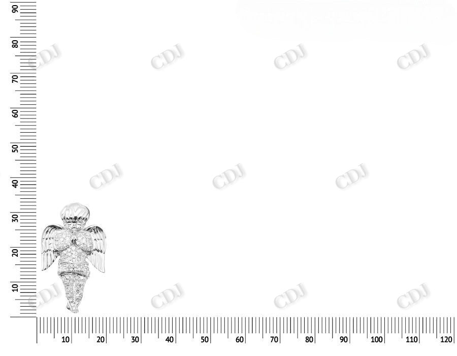 Sterling Silver Moissanite Praying Hands Angel Diamond Pendant Charm Hip Hop Pendent CustomDiamJewel