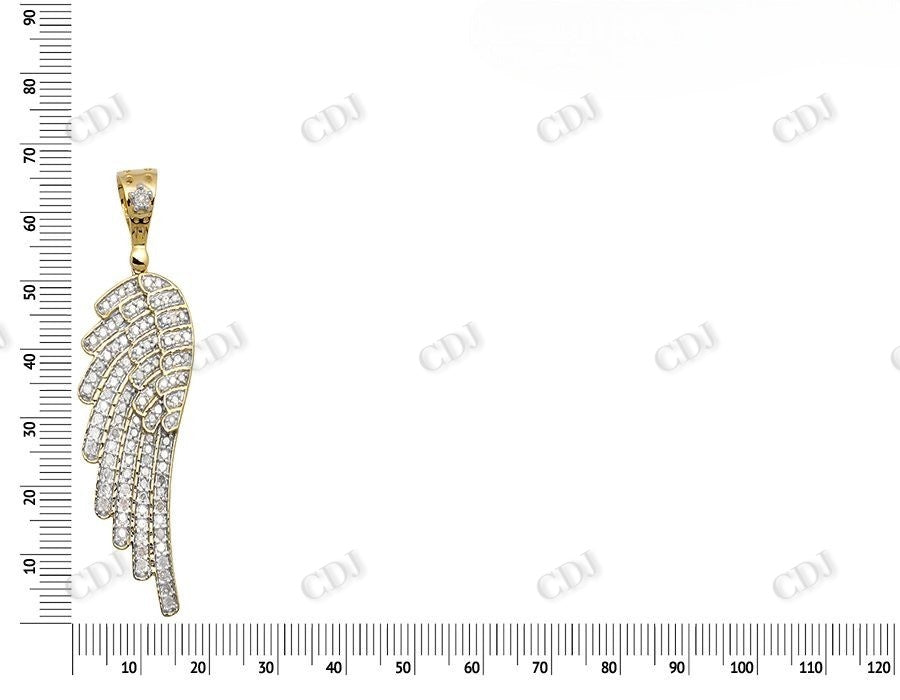 925 VVS Moissanite Single Angel Wing Diamond Pendant Charm Hip Hop Pendent CustomDiamJewel