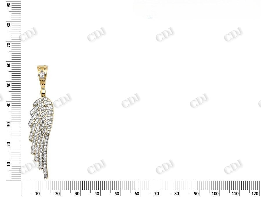 VVS Two Tone Moissanite Single Angel Wing Diamond Pendant Hip Hop Pendent CustomDiamJewel
