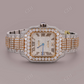 Hip Hop Rose White Automatic Cartier Santos Modified Diamond Watch customdiamjewel