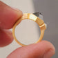 2.20 CTW Hexagon Salt And Pepper Three-Stone Engagement Ring