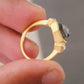 2.20 CTW Hexagon Salt And Pepper Three-Stone Engagement Ring