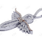 Two Tone 925 Sterling Silver Moissanite Angel Wings Cross Pendent hip hop jewelry customdiamjewel