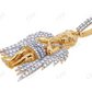 Sterling Silver Two Tone Angel Wings Diamond Pendent Hip Hop Pendent customdiamjewel