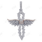 Two Tone 925 Sterling Silver Moissanite Angel Wings Cross Pendent hip hop jewelry customdiamjewel