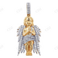 Sterling Silver Two Tone Angel Wings Diamond Pendent Hip Hop Pendent customdiamjewel