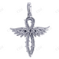 Two Tone 925 Sterling Silver Moissanite Angel Wings Cross Pendent hip hop jewelry customdiamjewel