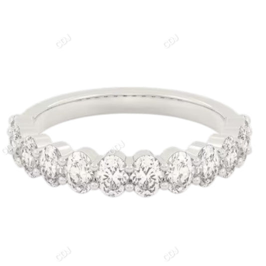 0.92 CTW 14K White Gold Oval Cut Lab-Grown Half Eternity Band