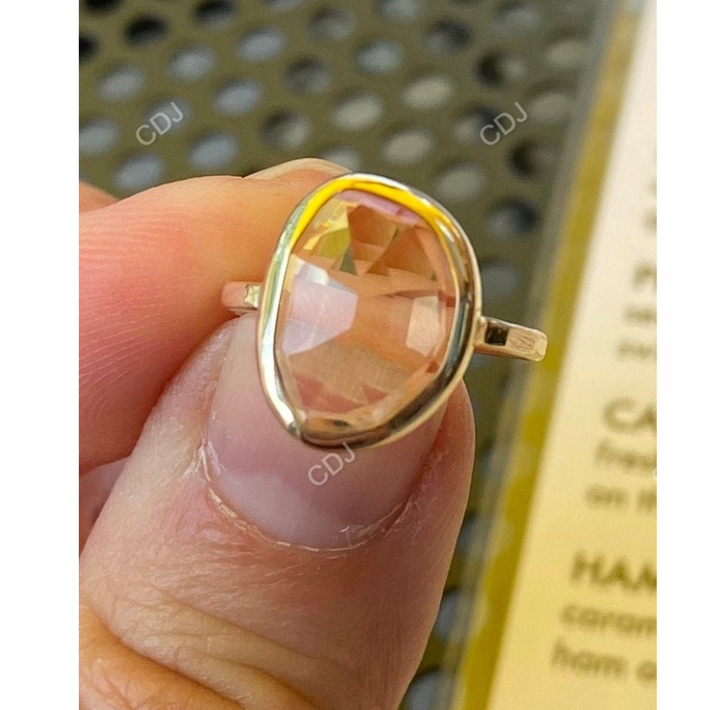 10k Yellow Gold Lab-Grown Diamond Bezel Set Engagement Ring