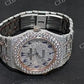Natural Diamond Studded AP Regular Belt Watch customdiamjewel