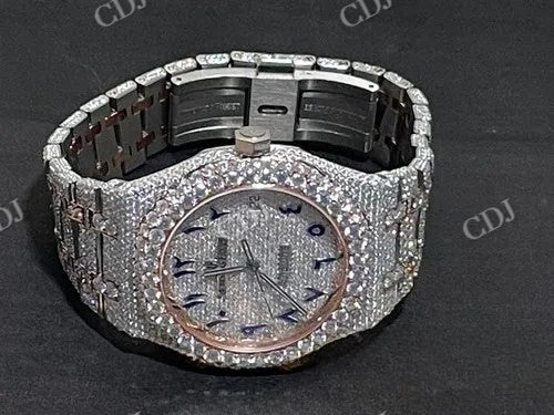 Natural Diamond Studded AP Regular Belt Watch customdiamjewel