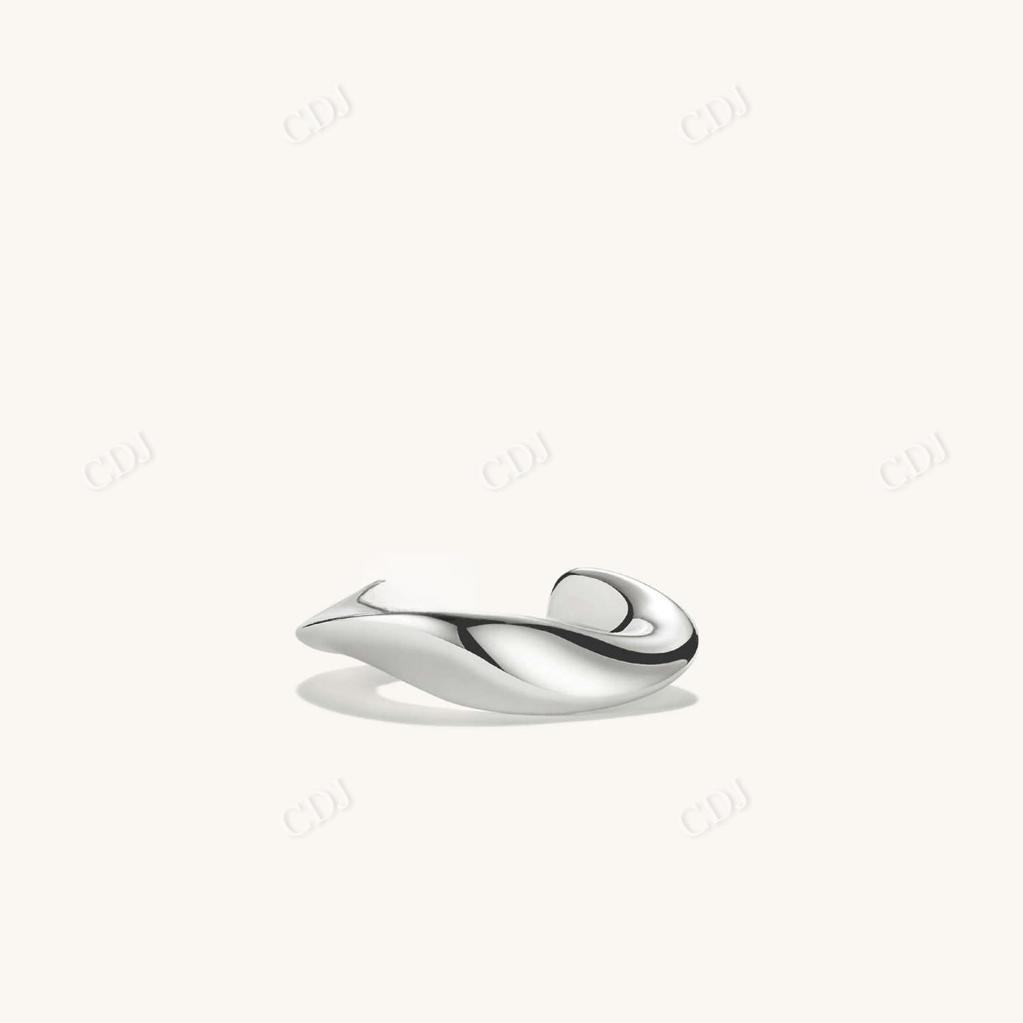 14K White Gold Wave Ear Cuff  customdiamjewel   