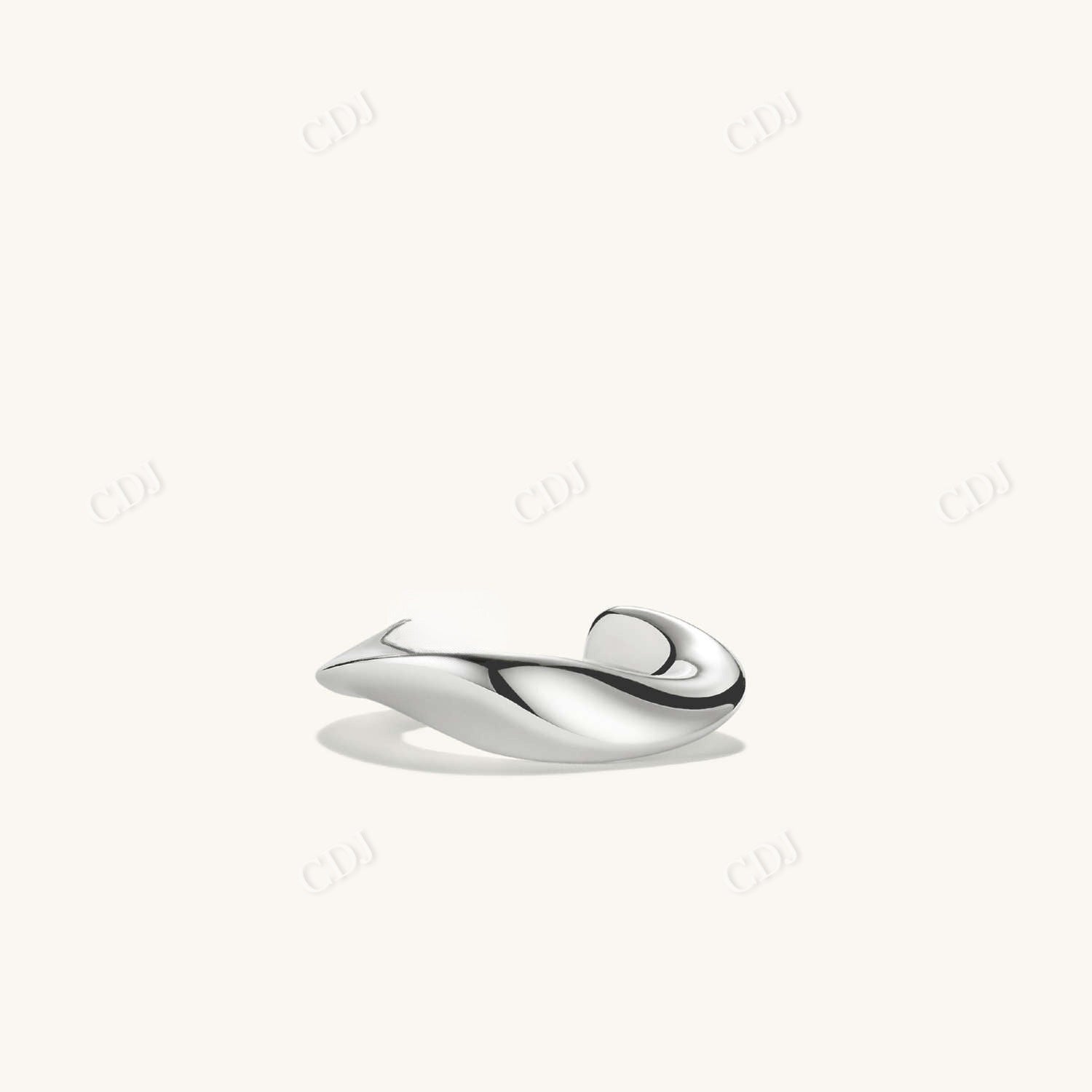 14K White Gold Wave Ear Cuff  customdiamjewel   