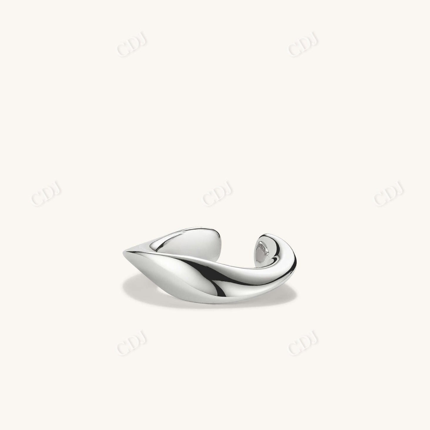 14K White Gold Wave Ear Cuff  customdiamjewel   