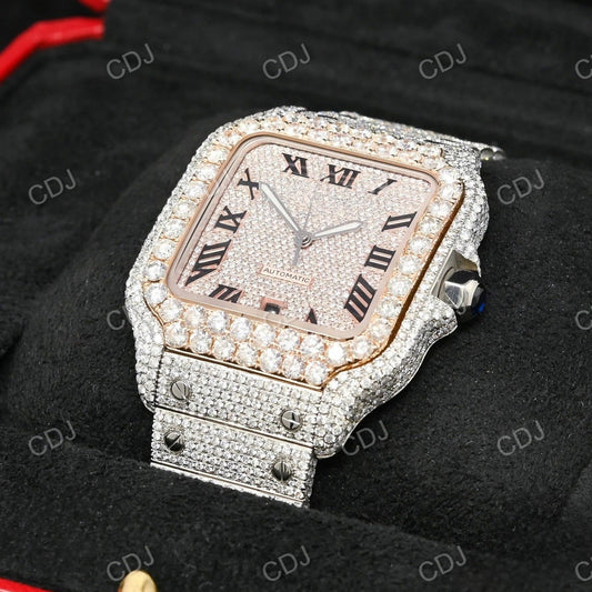 Cartier Santos Roman Digit Watch customdiamjewel
