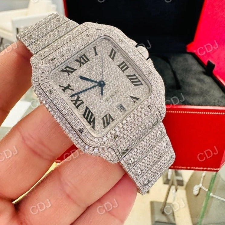 Cartier Santos Wrist Watch For Men customdiamjewel