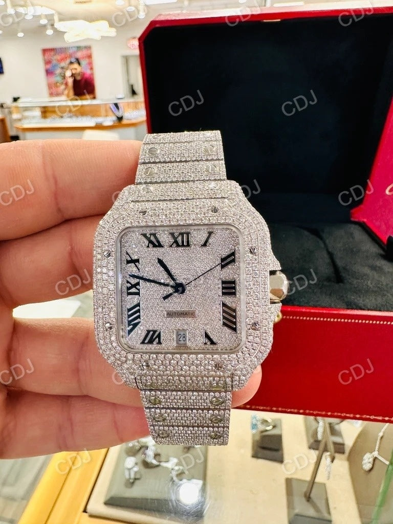 Cartier Santos Wrist Watch For Men customdiamjewel