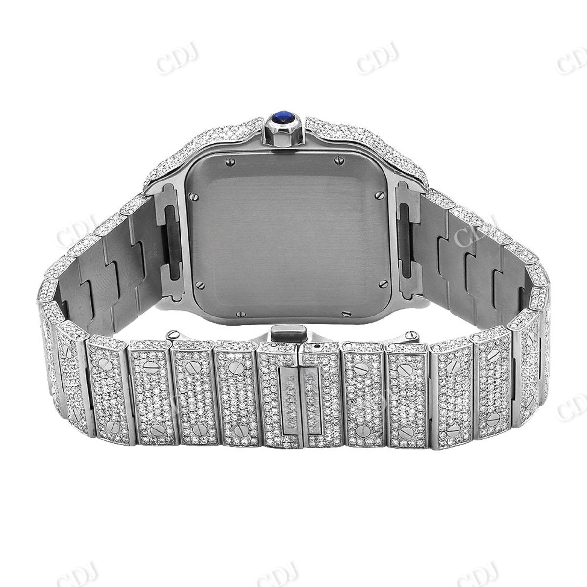 High Quality Cartier Santos Iced Out Watch customdiamjewel