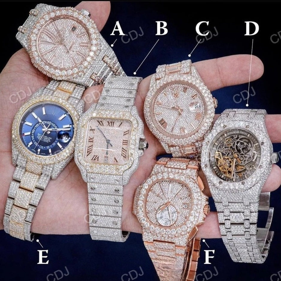 Fully Iced Out Diamond Watch For Men customdiamjewel