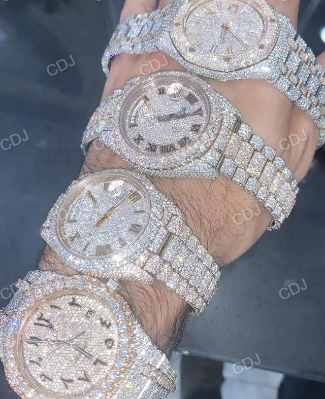Fully Iced Out Diamond Watch For Men customdiamjewel