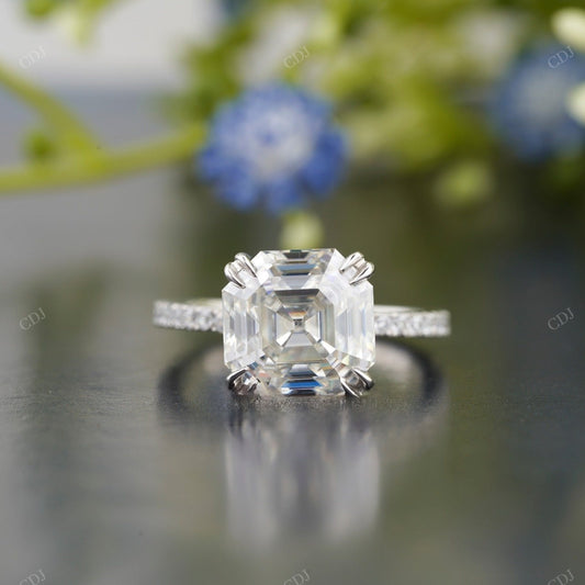 Asscher Lab-Grown Diamond Pavé Ring