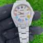 Full White Rolex Oyster Rainbow Roman Digit VVS Moissanite Diamond Watch hip hop jewelry customdiamjewel