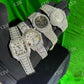 Trendy 41mm Full Iced Out Moissanite Stainless Steel Diamond Studded Hip Hop Watch hip hop jewelry customdiamjewel