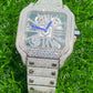 Full White Cartier Skeleton Moissanite Diamond Set Iced Out Hip Hop Rapper Watch hip hop jewelry customdiamjewel