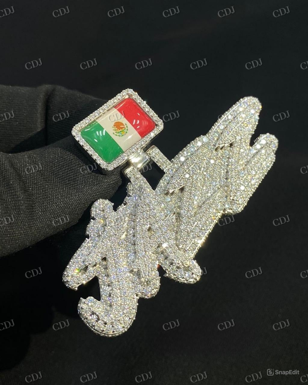 14K White Gold Moissanite JAZZ Pendant hip hop jewelry CustomDiamJewel   