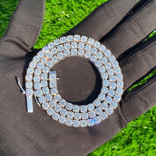 Hip Hop Moissanite Sterling Silver Tennis Chain hip hop jewelry CustomDiamJewel   