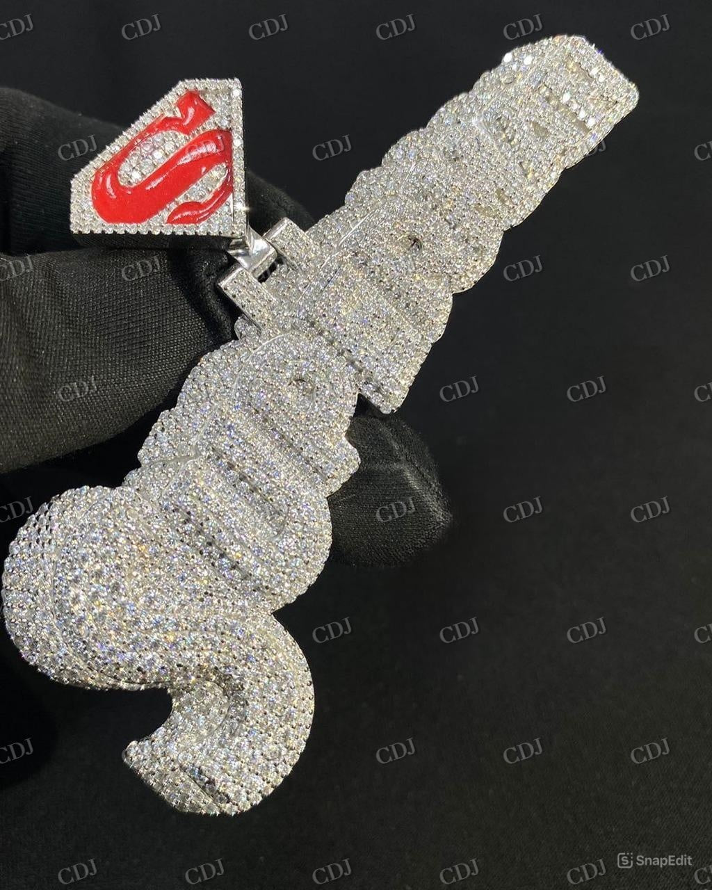 925 Silver Yellow Gold Plated RG Pendant hip hop jewelry CustomDiamJewel   