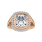 Cushion Cut 6.26 CT Diamond Ring  customdiamjewel 10KT Rose Gold VVS-EF